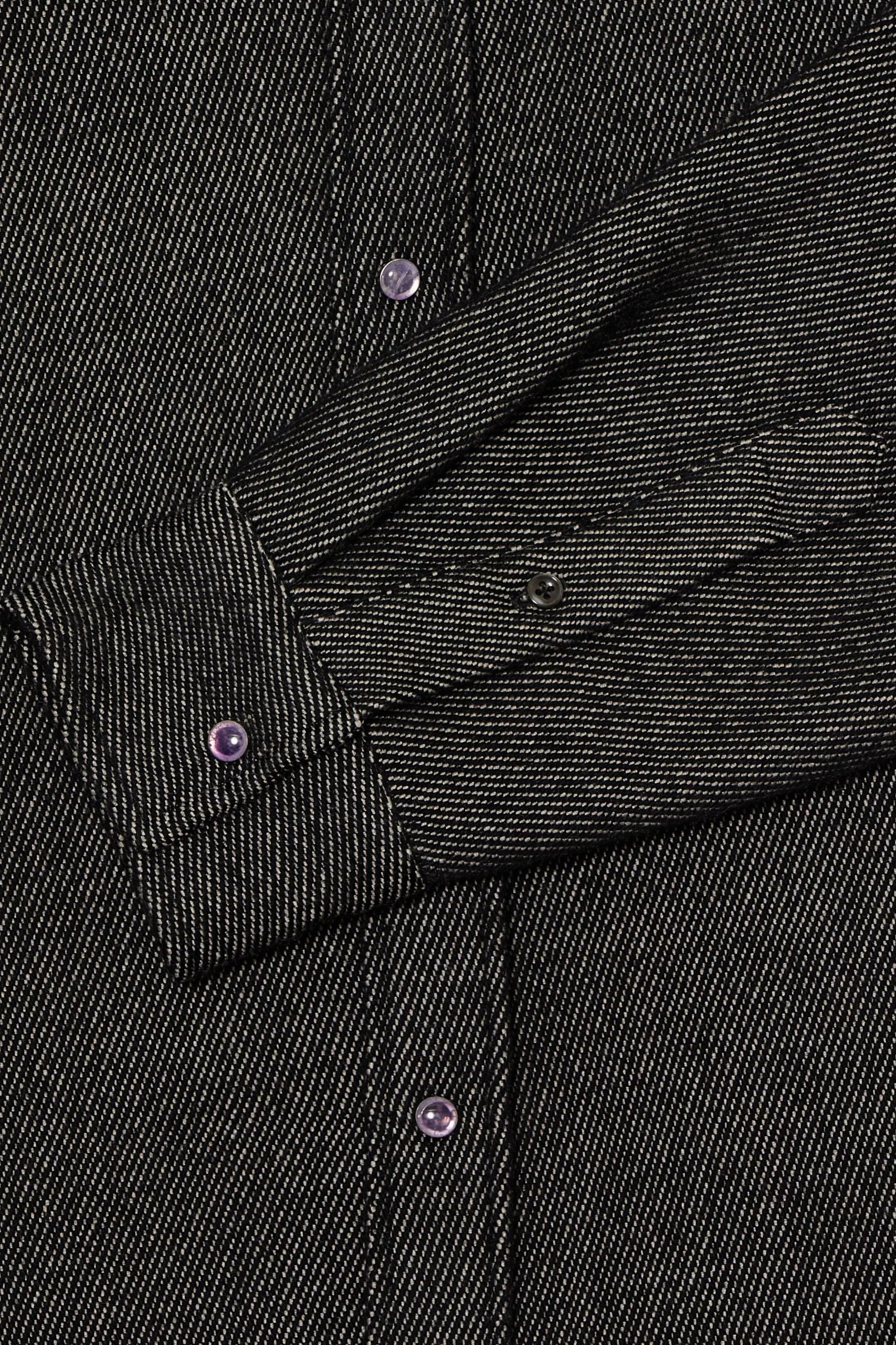 Black Denim Cashmere Shirt - Image 4