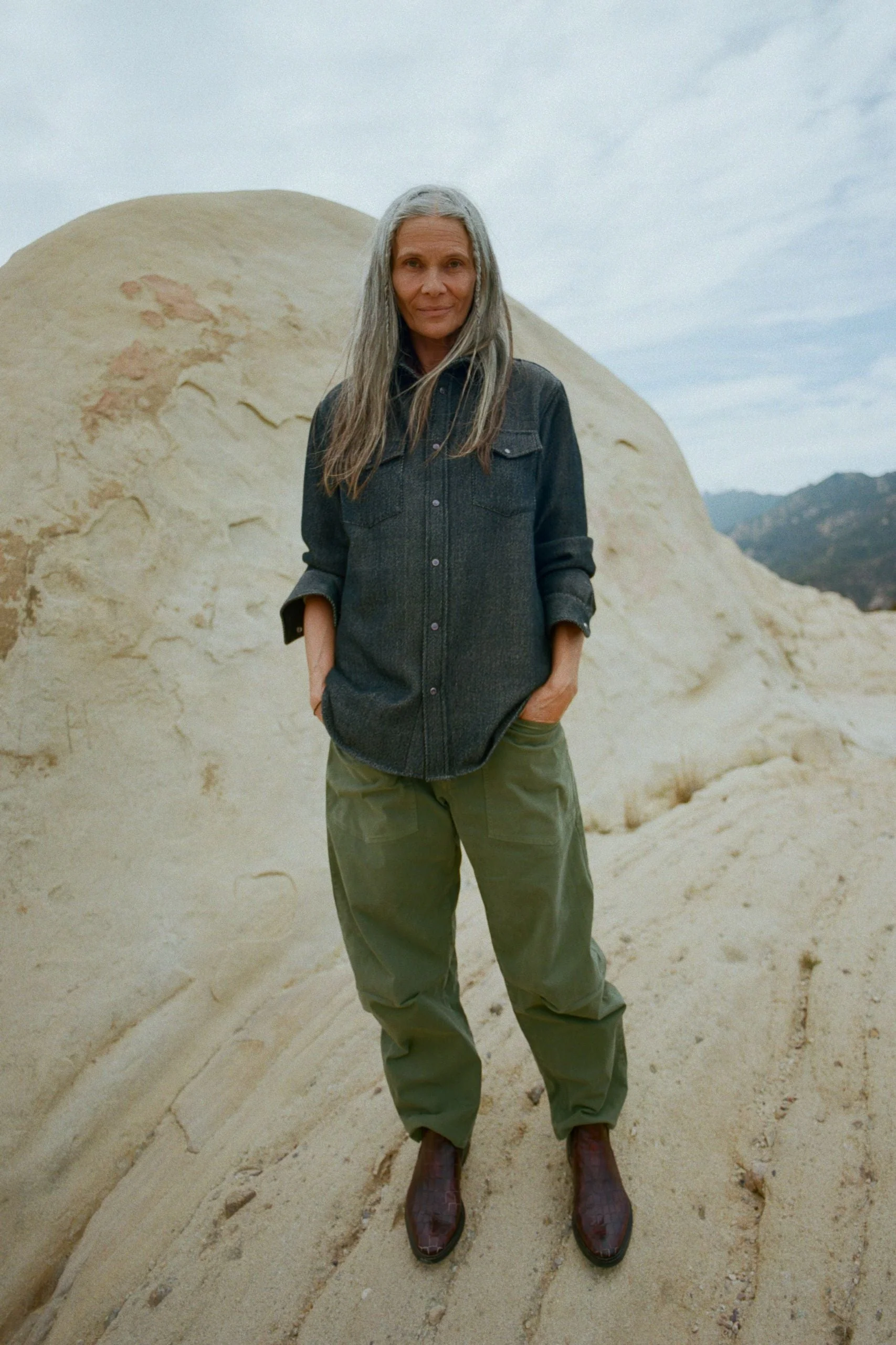 Black Denim Cashmere Shirt - Image 5