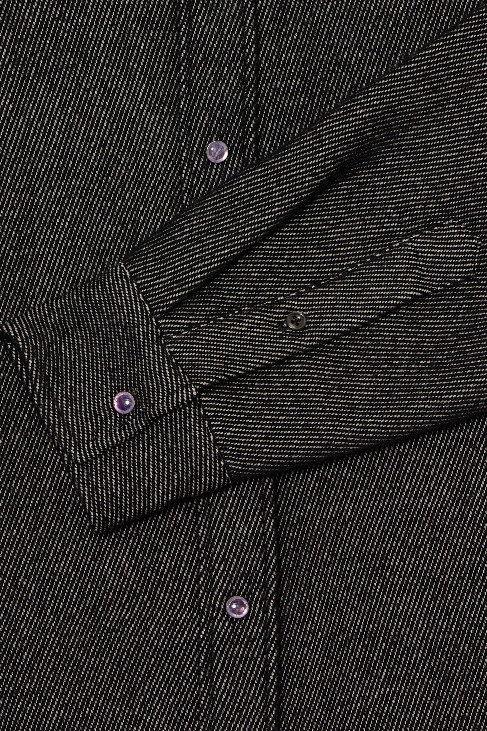 Black Denim Cashmere Shirt - Image 8