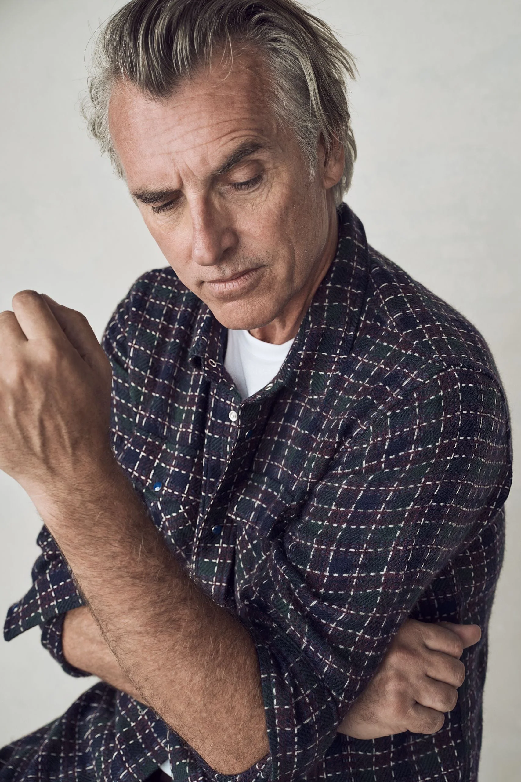 Blue Green Tartan Cashmere Shirt - Image 7