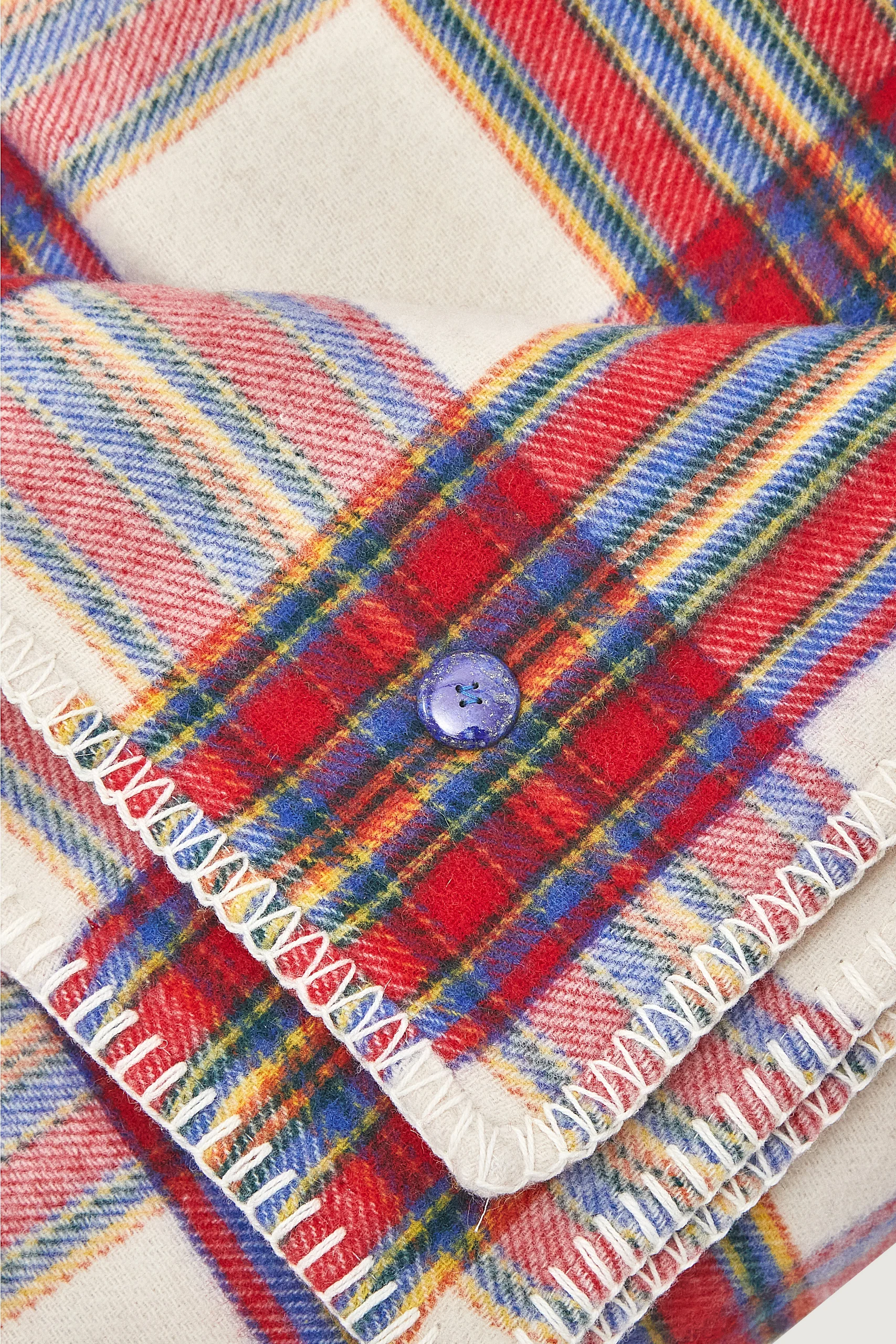 Bright Grampy Tartan Cashmere Blanket - Image 3