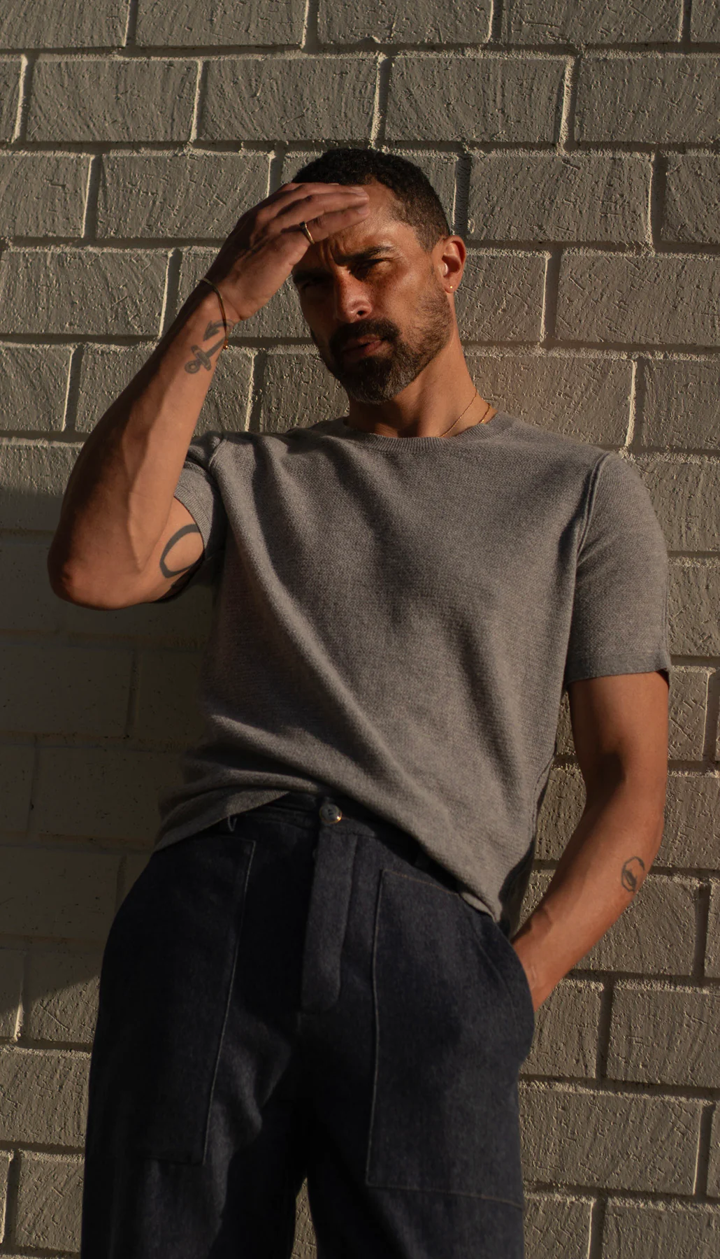 Heather Grey Signature Knit Cashmere T-Shirt - Image 5