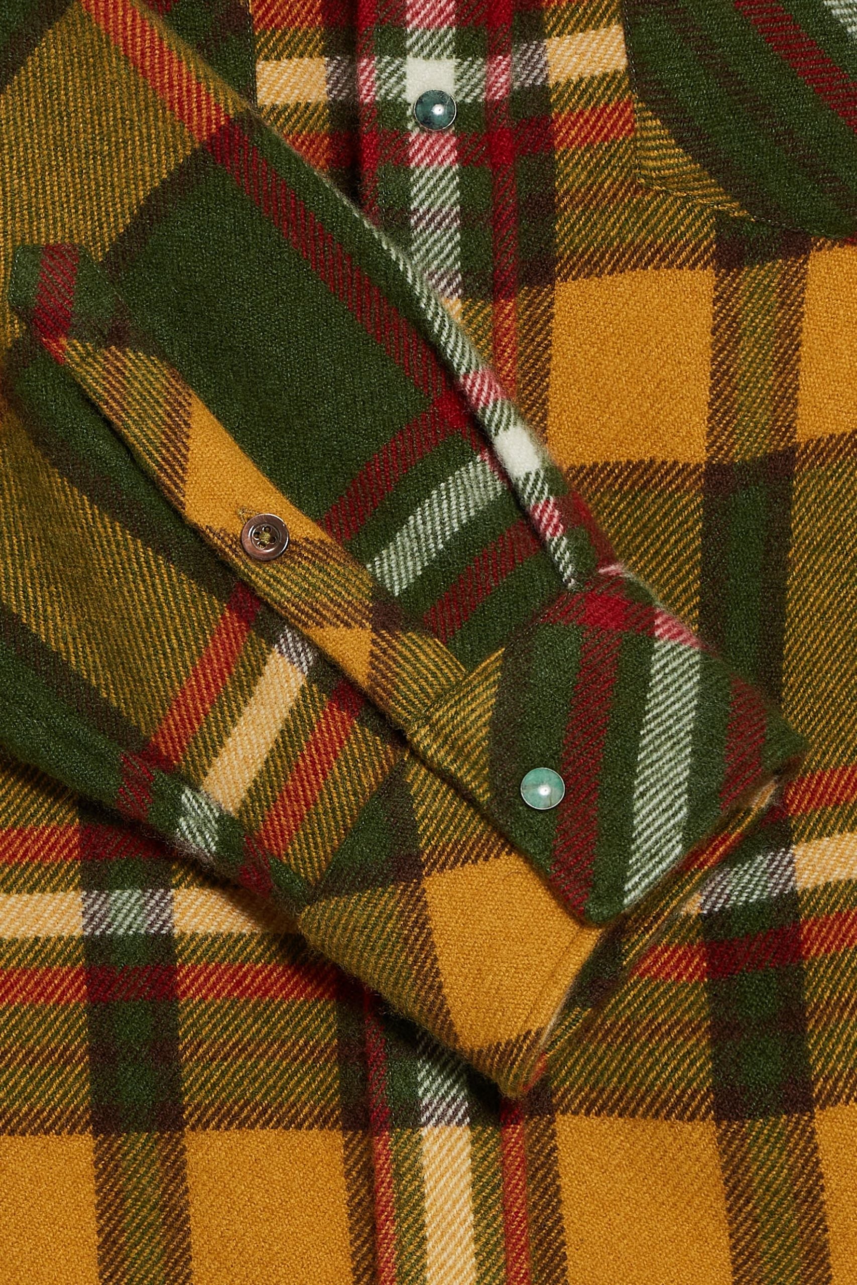 Hunter Green Tartan Cashmere Shirt - Image 5