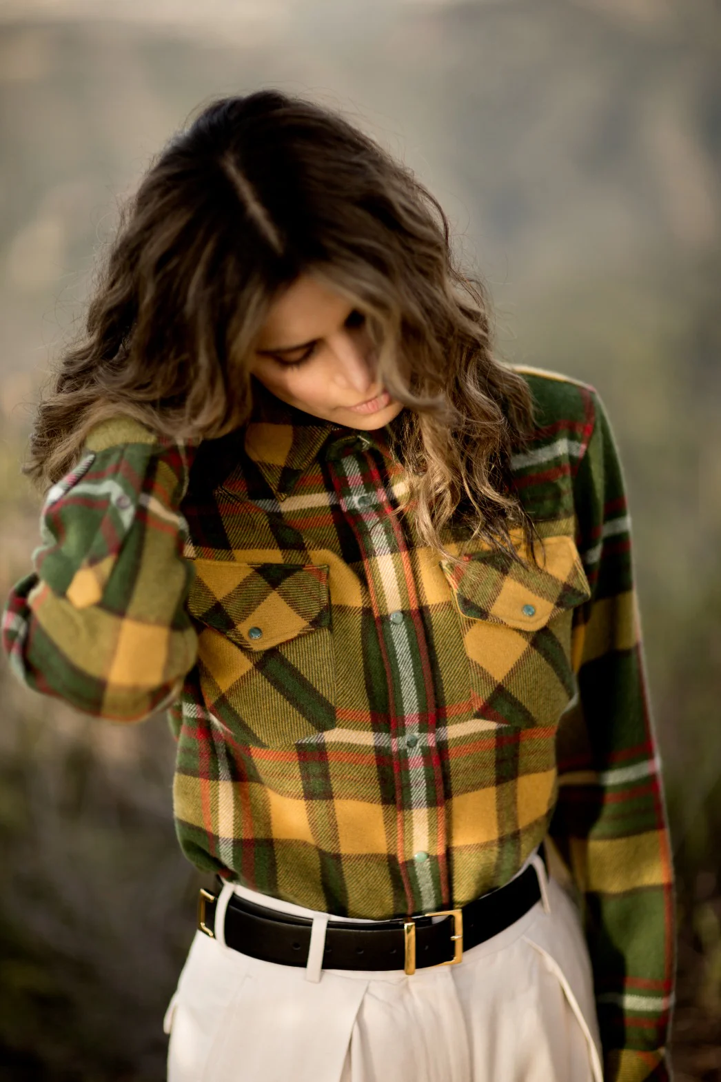 Hunter Green Tartan Cashmere Shirt - Image 6