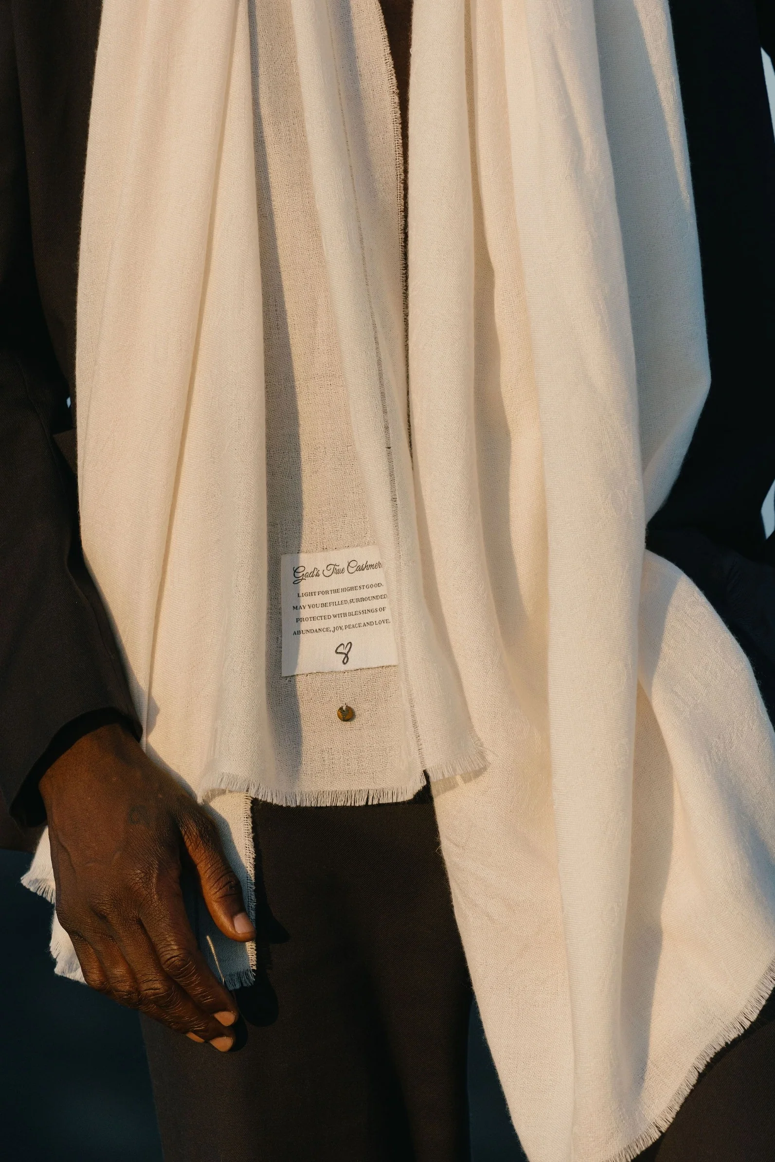 Ivory Affirmations Cashmere Scarf - Image 4