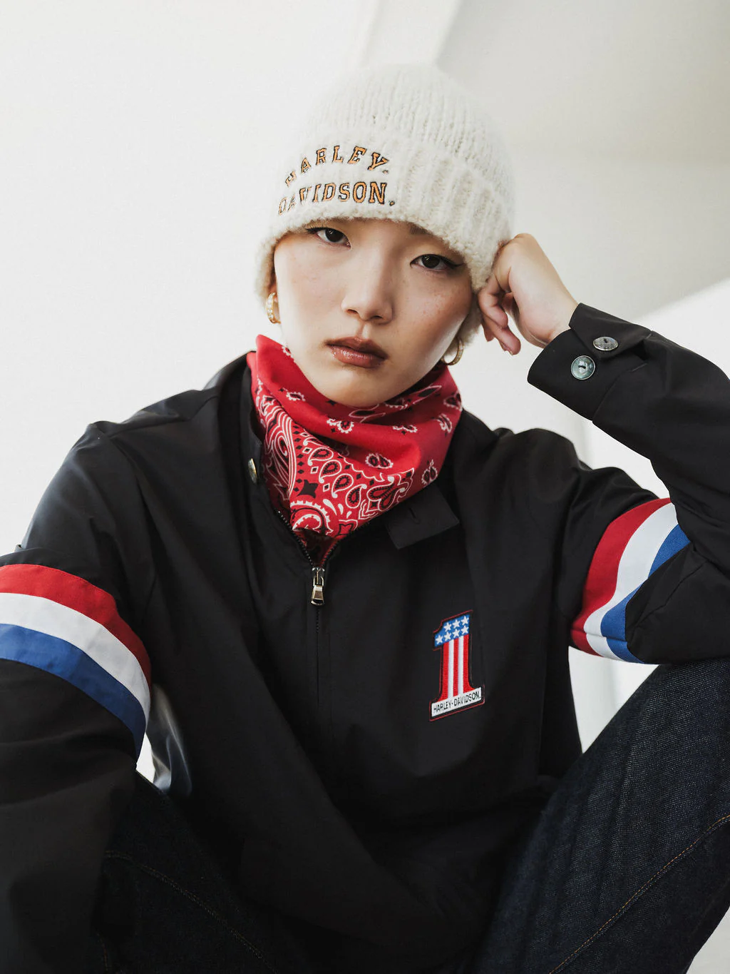 Ivory Boucle Cashmere Beanie - Image 3