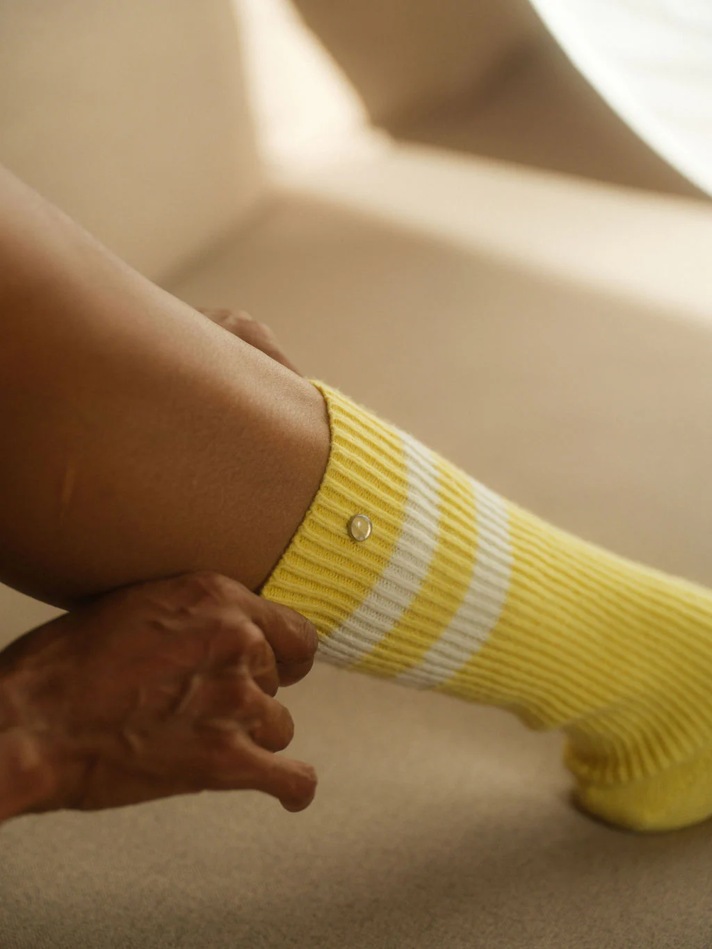 Lemon Shadow Cashmere Socks - Image 3