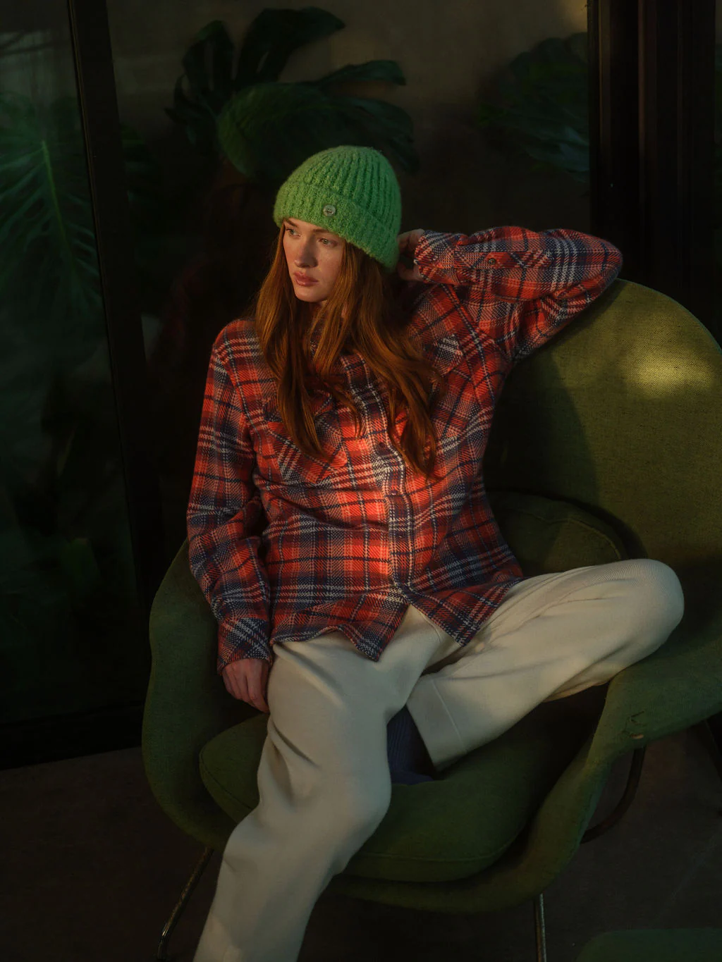 Lime Cashmere Boucle Beanie - Image 4