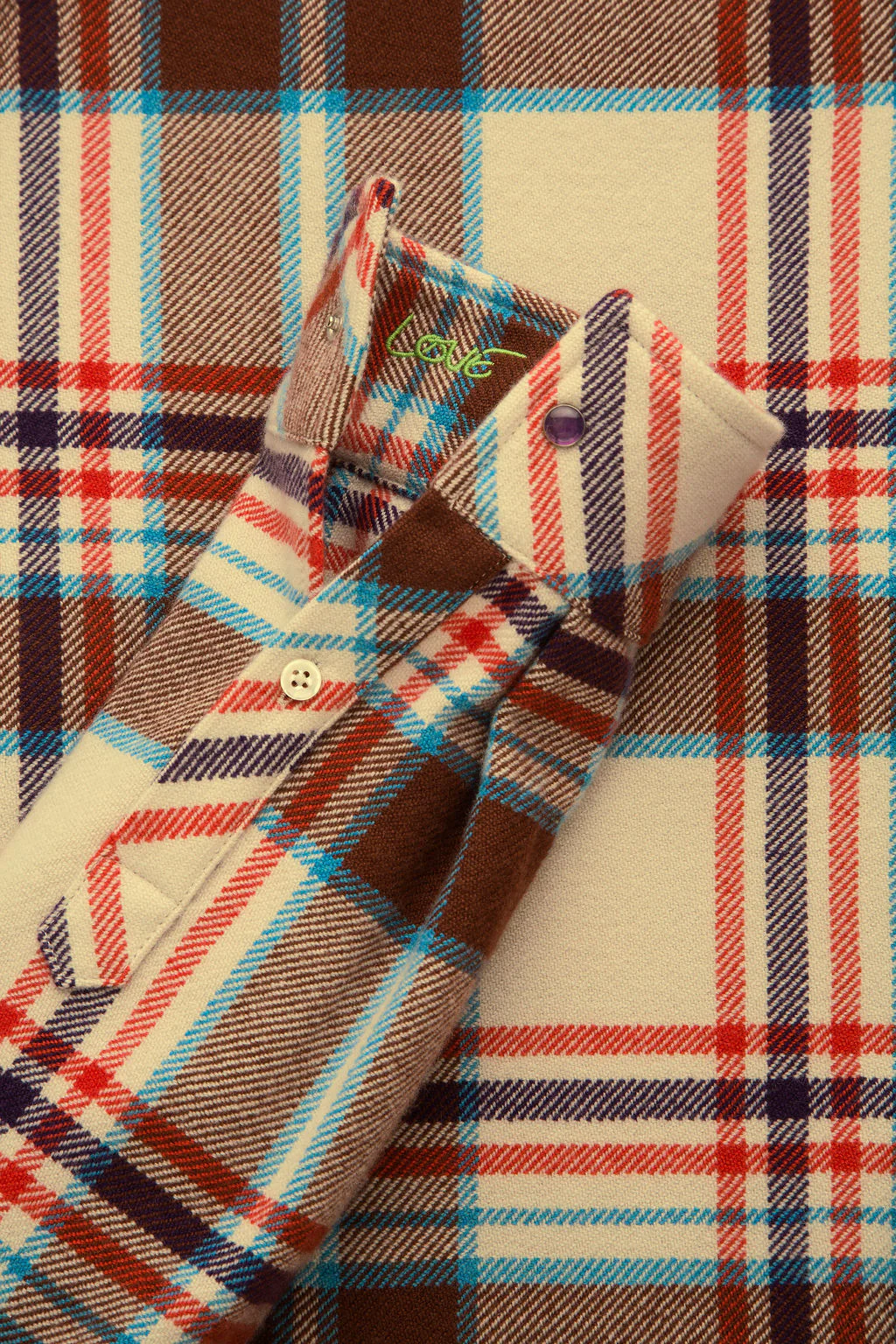 Mahogany Plaid Cashmere Shirt - Image 3