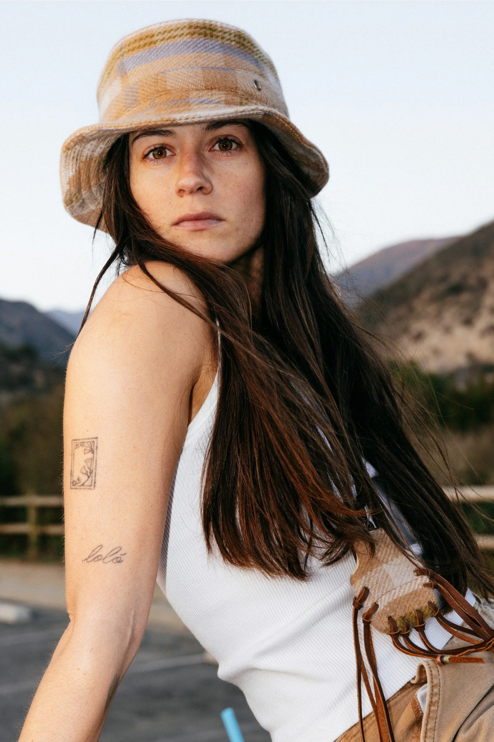 Patchwork Tartan Cashmere Bucket Hat - Image 4