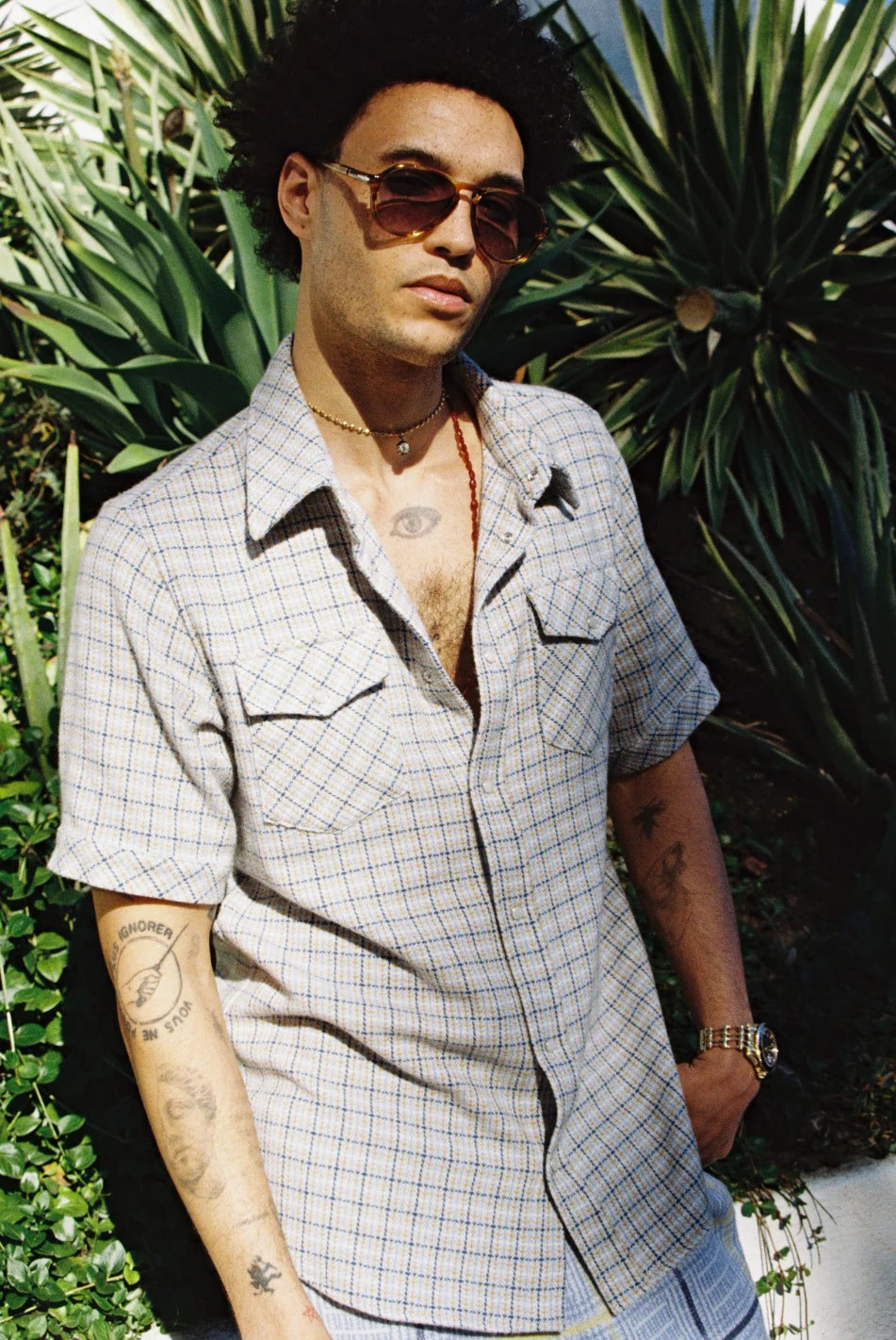 River Tartan Short Sleeve Cashmere Shirt - Image 5