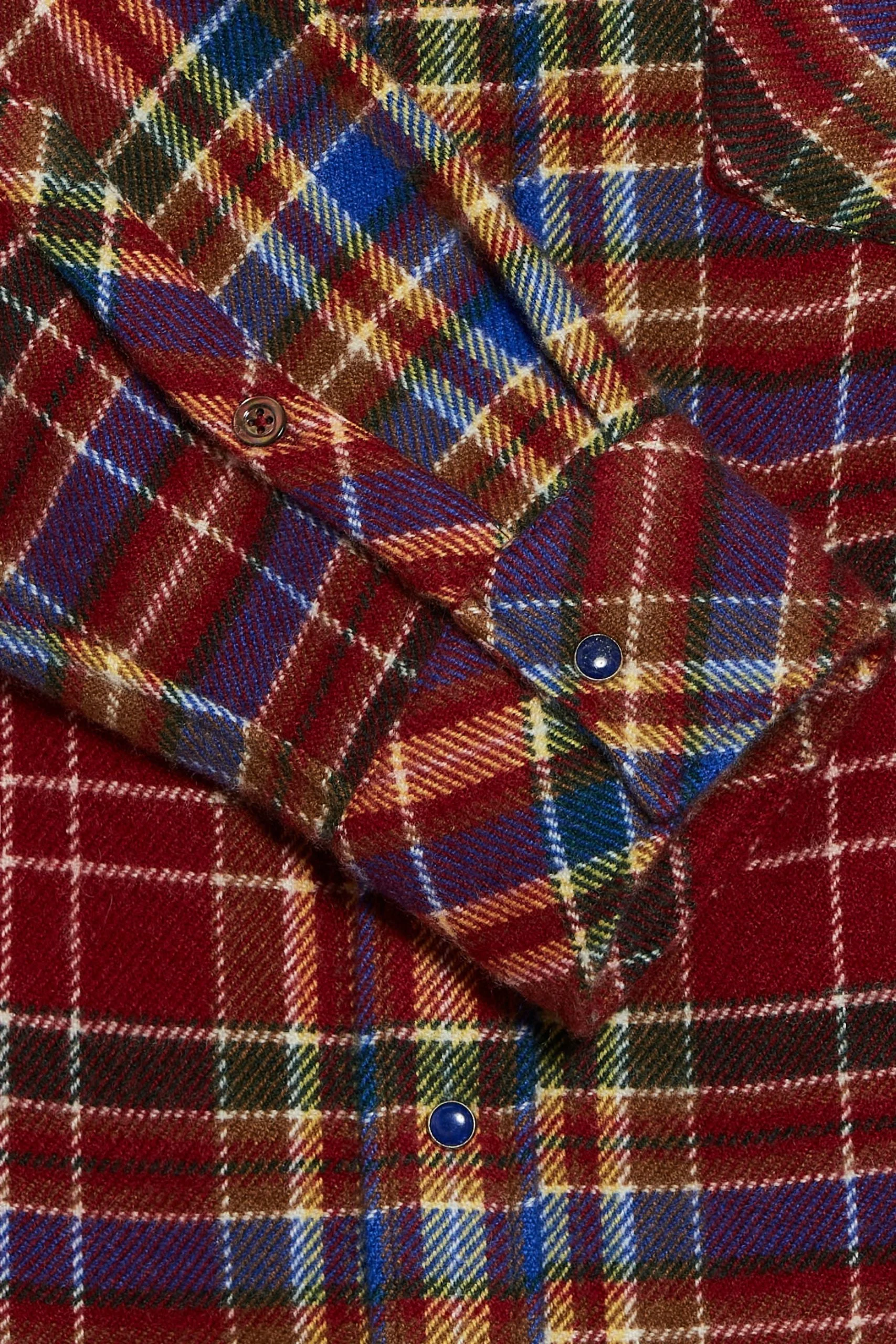 Rust Tartan Cashmere Shirt - Image 4